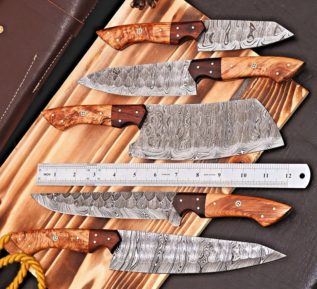 Premium Damascus Knife Kitchen Set – Handcrafted Elegance