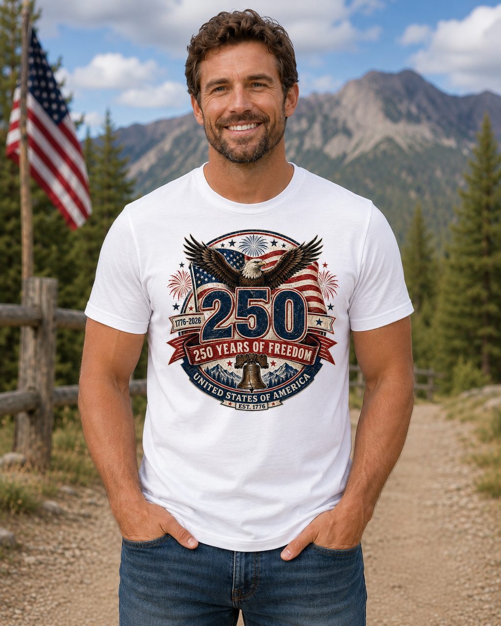Vintage T-Shirt 250 Years Of Freedom Patriotic America