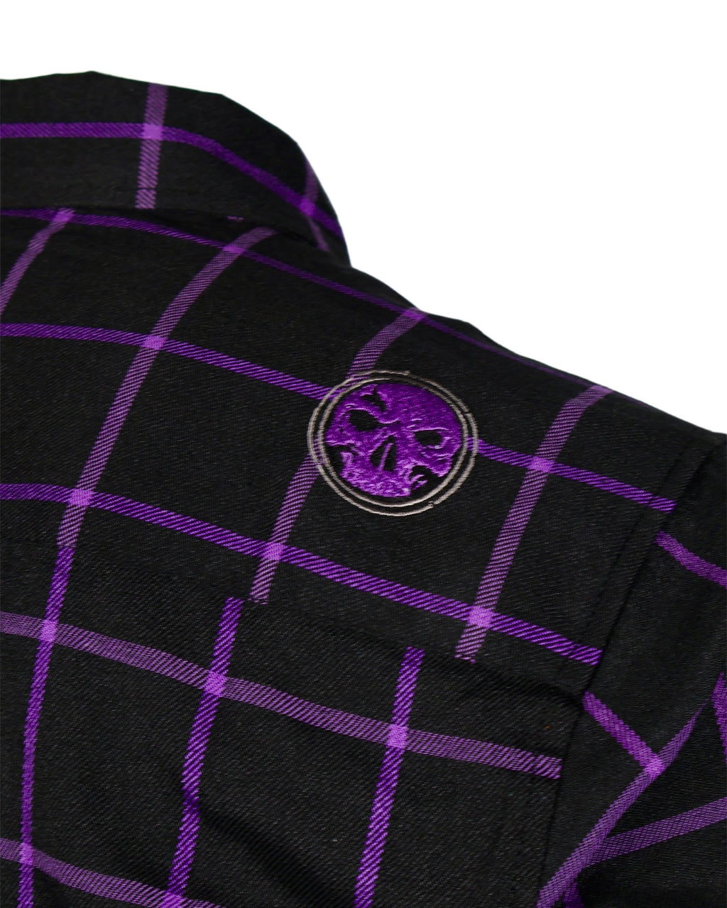 The "Raven" Black & Purple Flannel (Hidden Snap Collars)