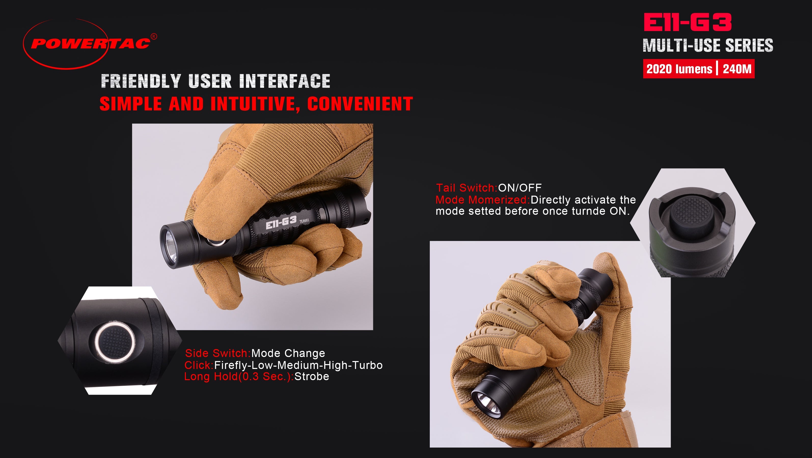 E11-Gen3 2020 Lumen Rechargeable EDC Flashlight-New Product
