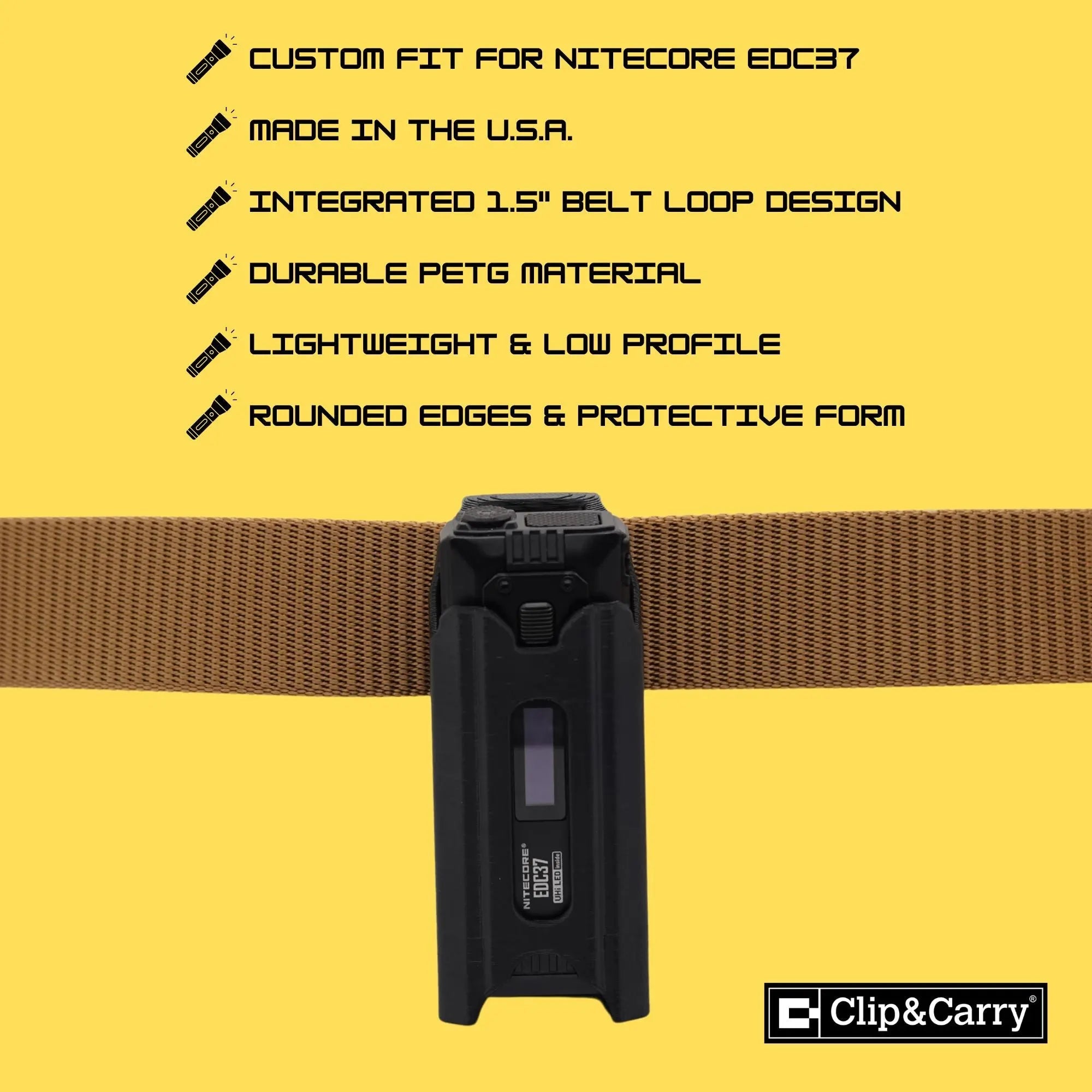 Nitecore EDC37 Flashlight Sheath with-Belt Loop