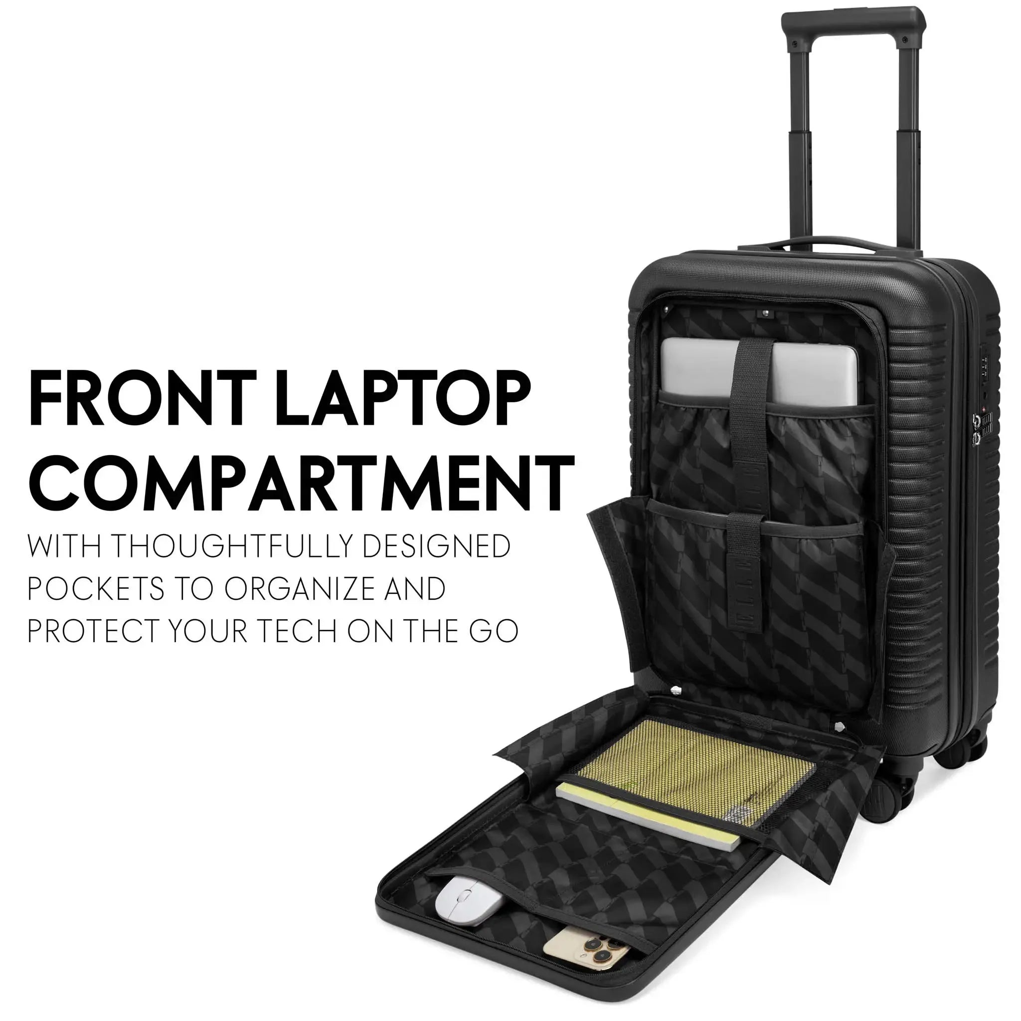 Escape Expandable Carry-on Suitcase with Front Laptop Pocket