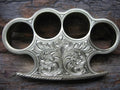 Engraved Solid Brass Knuckles with Premium Leather Carry Case – Custom Handcrafted Duster