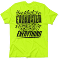 Exhausted - Safety Yellow Pocket T-Shirt