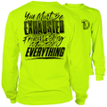Exhausted - Long Sleeve Hi-Vis T-Shirt
