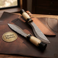Curved Kukri Knife with Companion Blade and Sheath