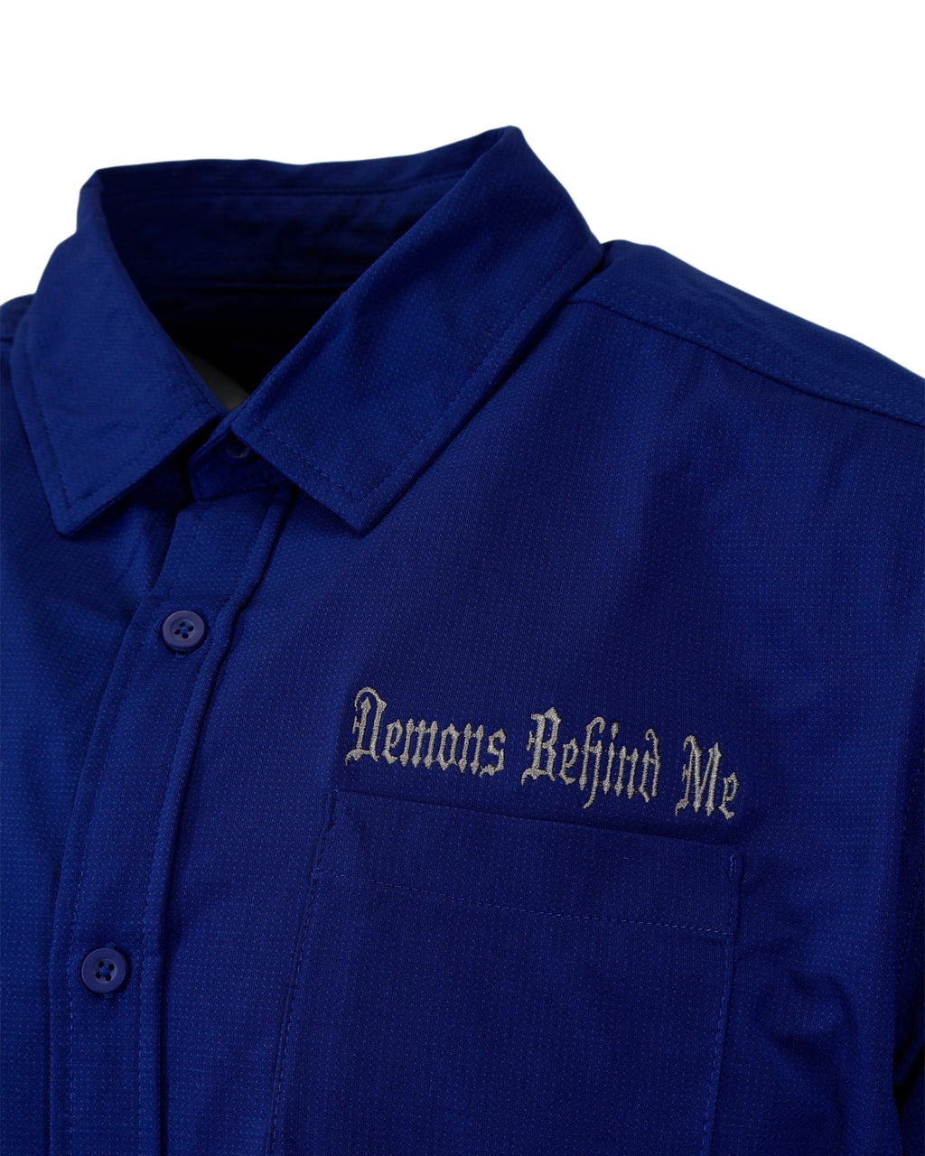 NEW! Micro-Perforated, Stretch Embroidered Button-Up