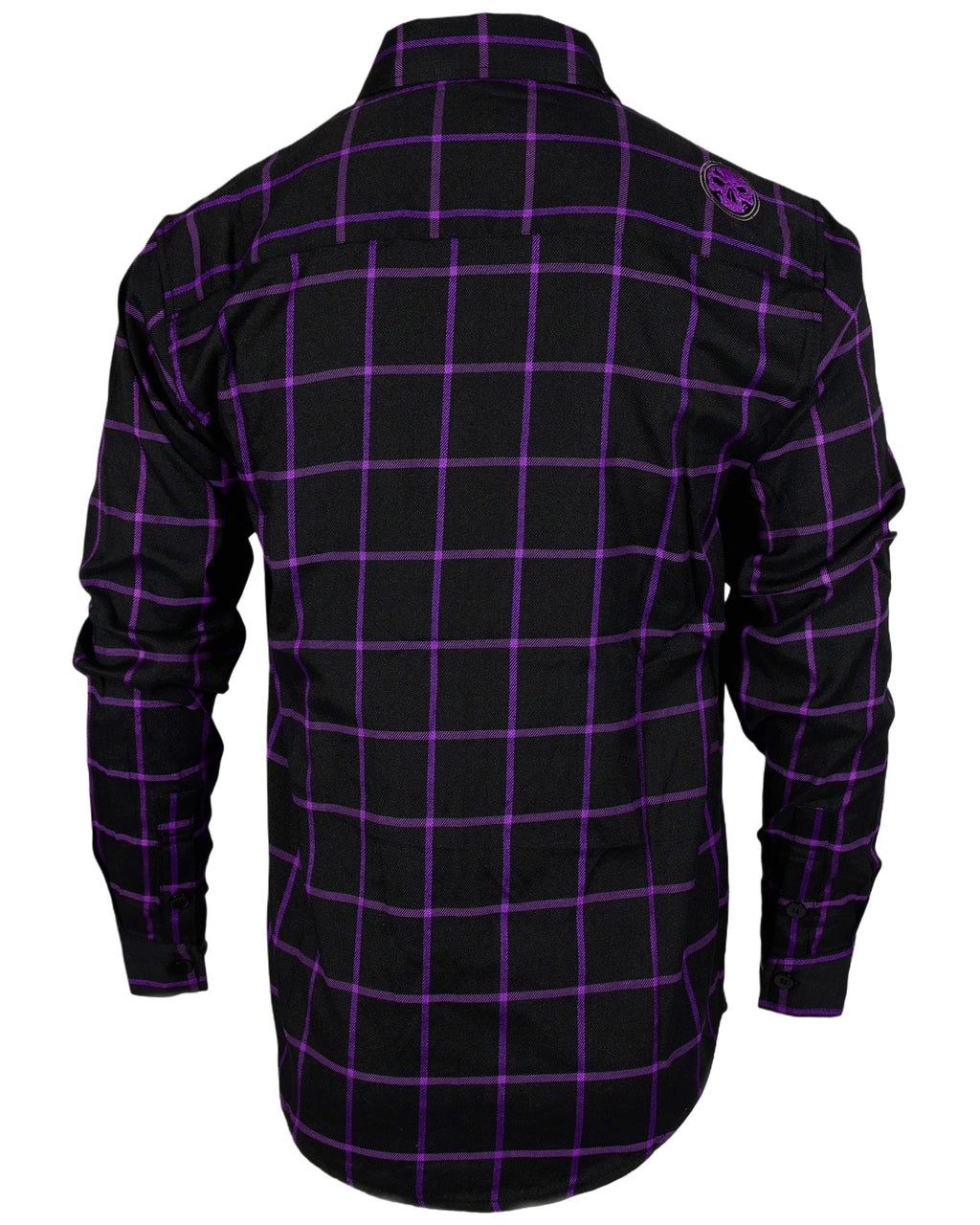The "Raven" Black & Purple Flannel (Hidden Snap Collars)