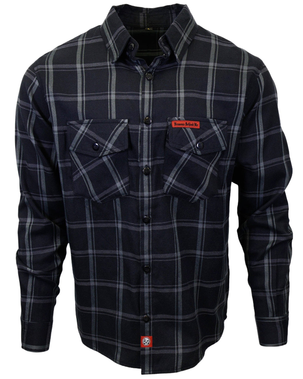 The "Silent Night" Black & Grey Flannel (Hidden Snap Collars)
