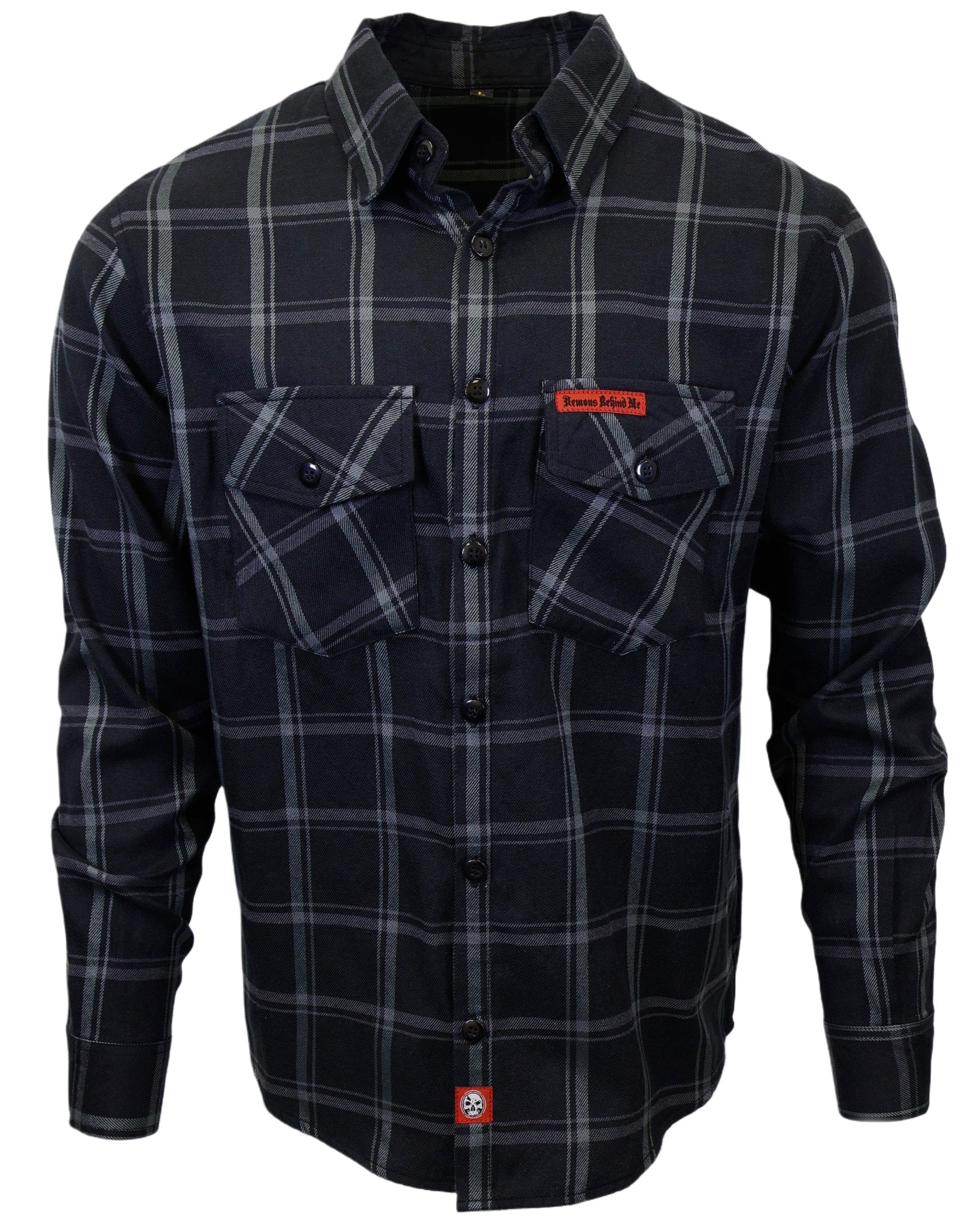 The "Silent Night" Black & Grey Flannel (Hidden Snap Collars)