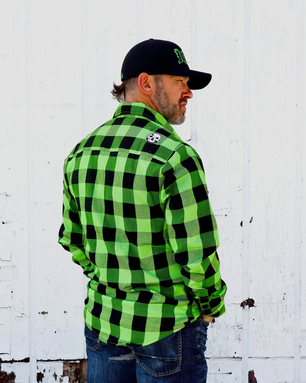 The "Incredible H" Green & Black Flannel (Hidden Snap Collars)