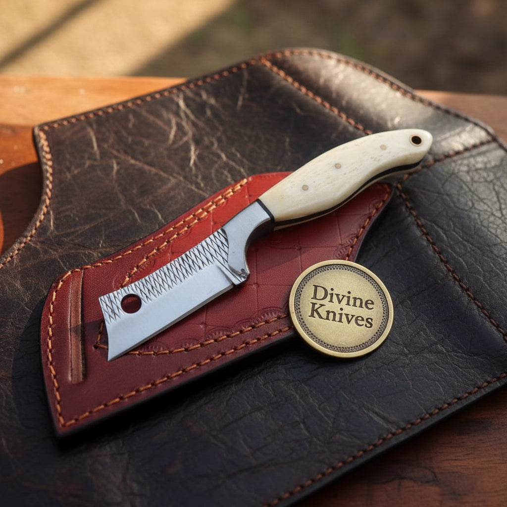 Farrier Rasp Mini Cleaver Bull Cutter with Bone Handle