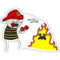 Sketch's World © Officially Licensed - Firefighter - 4x3 inch Sticker