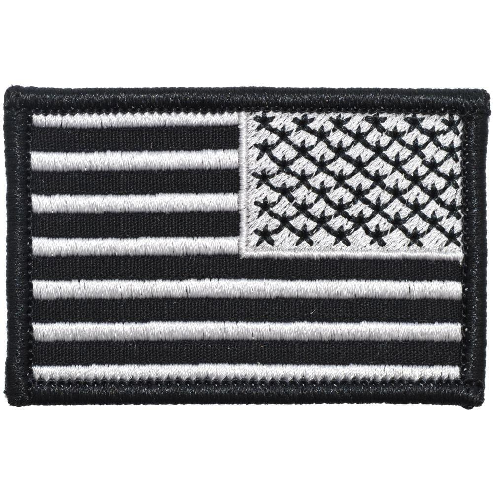 US Flag - 2x3 Patch - Black w/ Silver