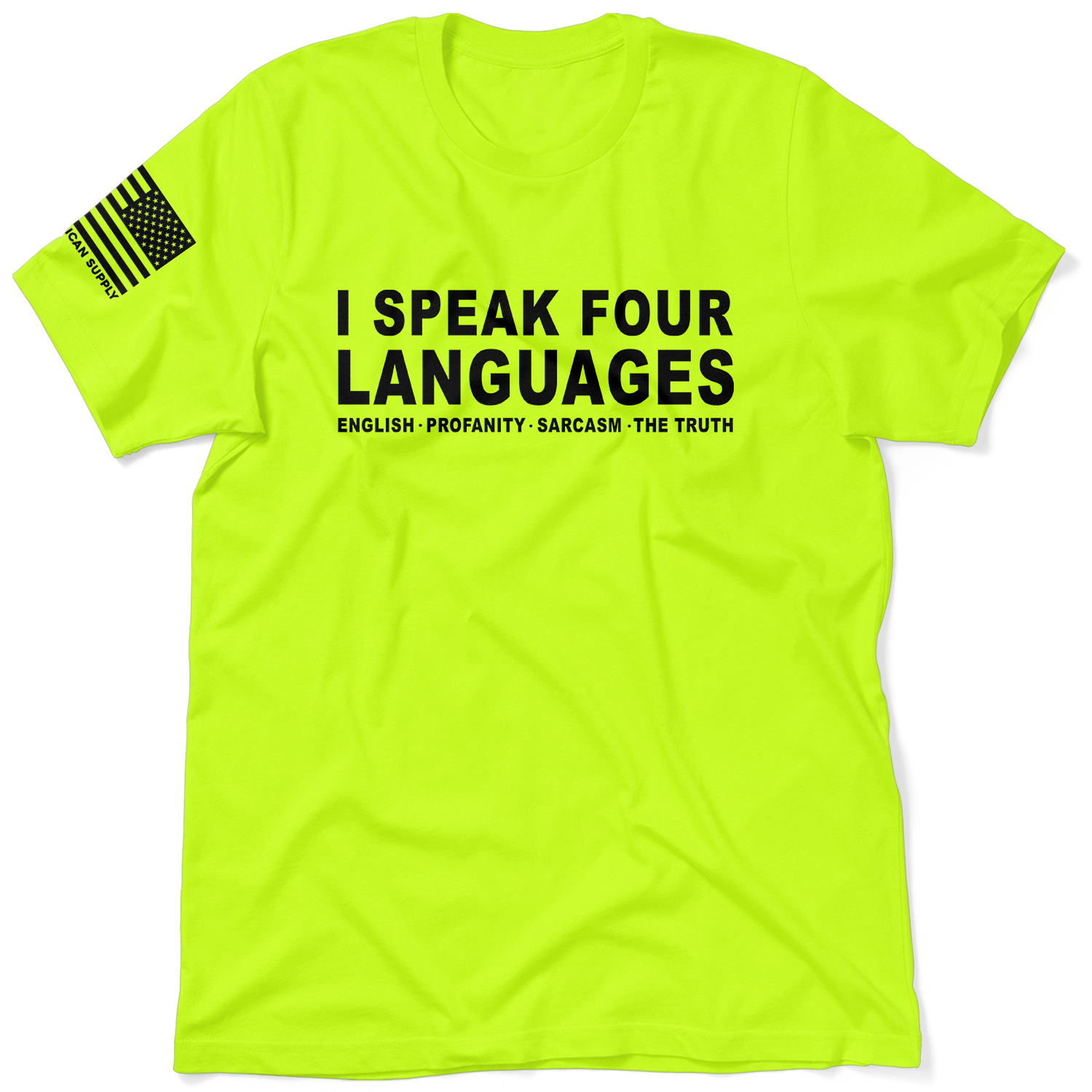 Four Languages - Safety Yellow Hi-Vis T-Shirt