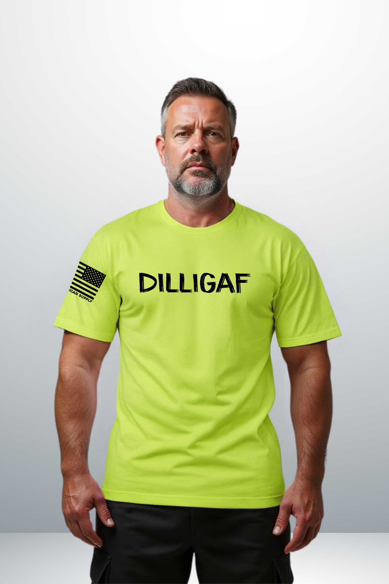 DILLIGAF  - Safety Yellow T-Shirt