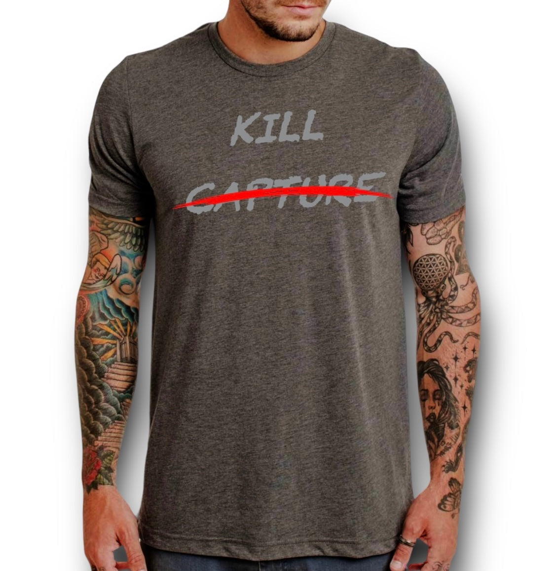 "KILL CAPTURE" TEE (HEATHER METAL)