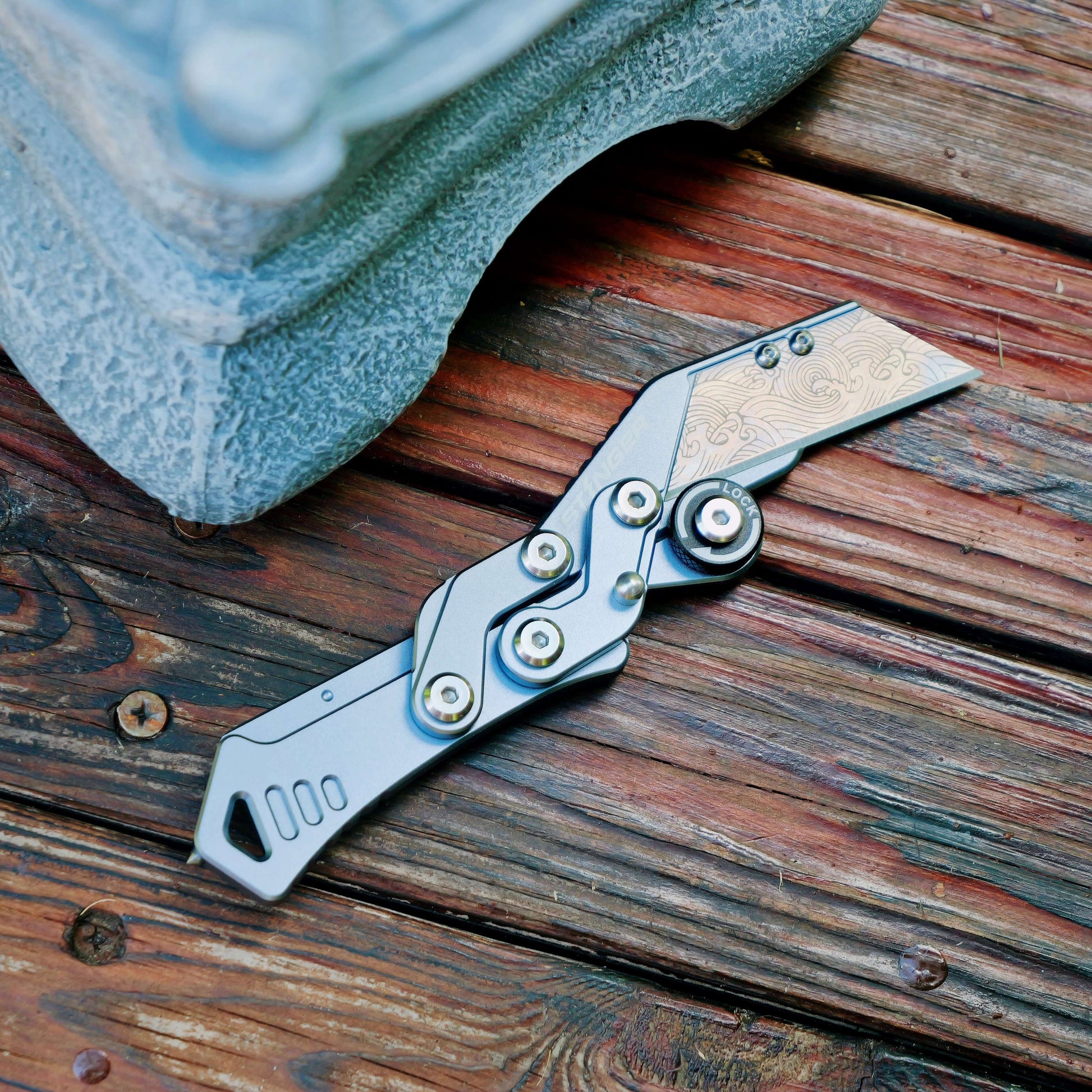 Stinger Godzilla Blade, Folding Pocket Knife, Utility Knife - Space Grey