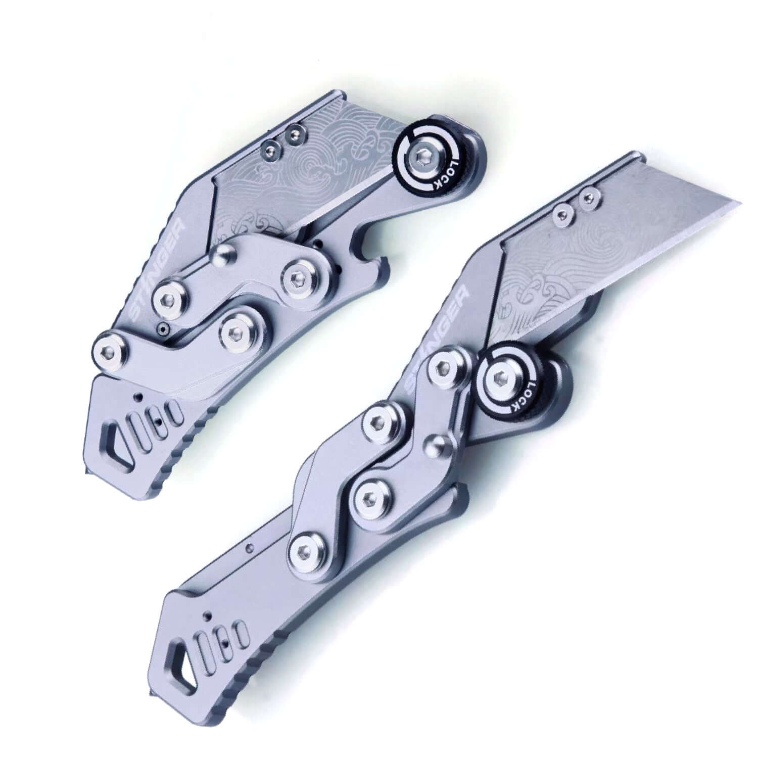 Stinger Godzilla Blade, Folding Pocket Knife, Utility Knife - Space Grey