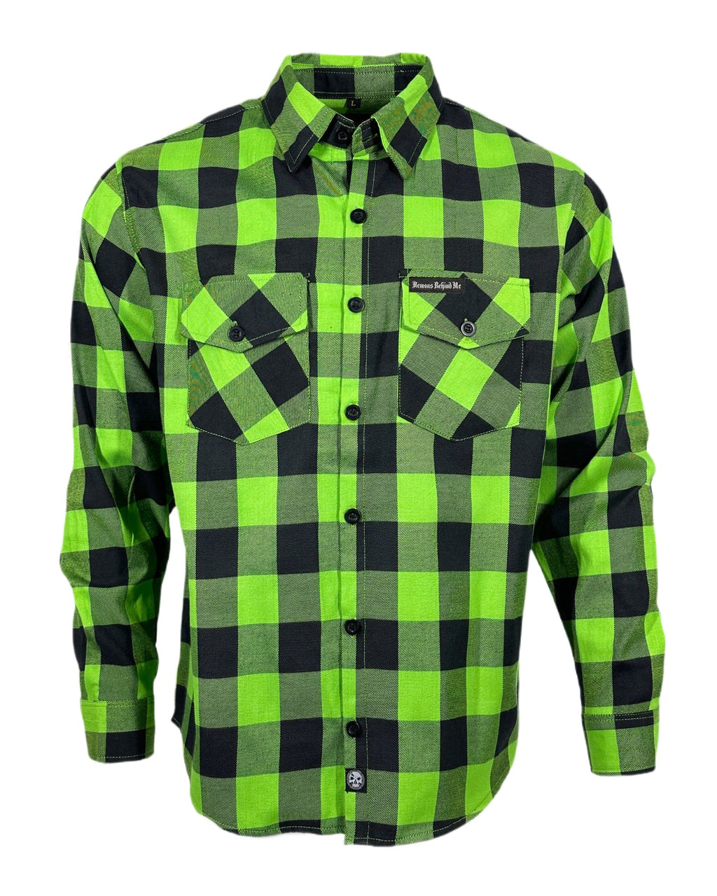 The "Incredible H" Green & Black Flannel (Hidden Snap Collars)