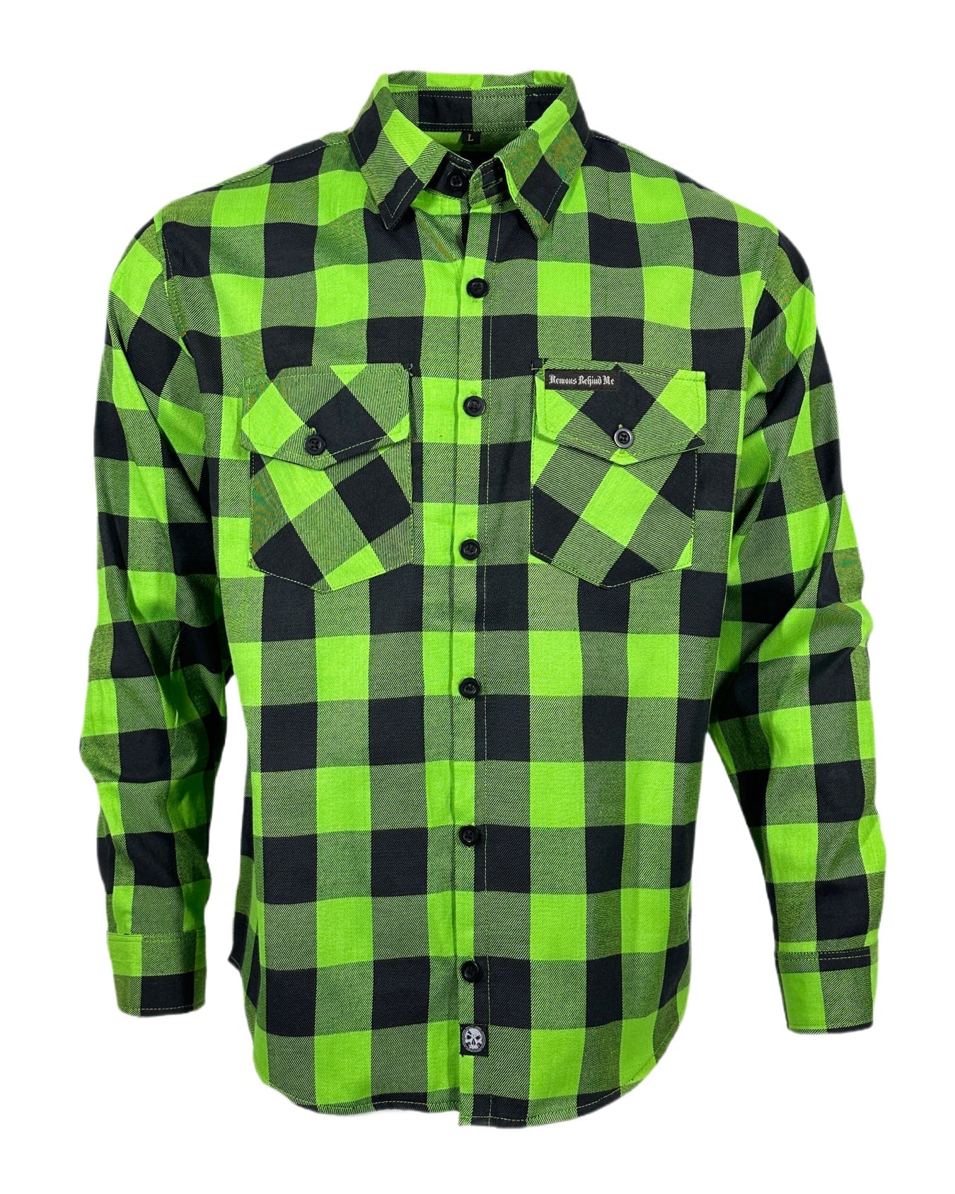 The "Incredible H" Green & Black Flannel (Hidden Snap Collars)