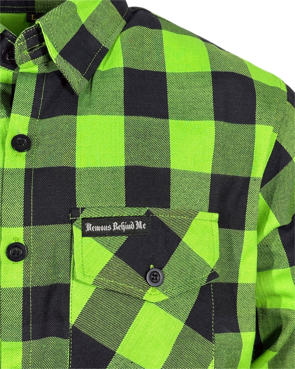 The "Incredible H" Green & Black Flannel (Hidden Snap Collars)
