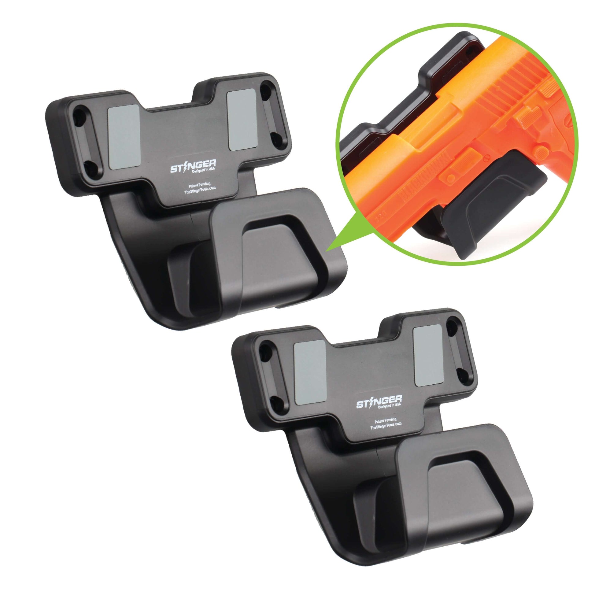 Stinger Magnetic Gun Mount (M1) w/ Safety Trigger Guard Protection (2-Pack)