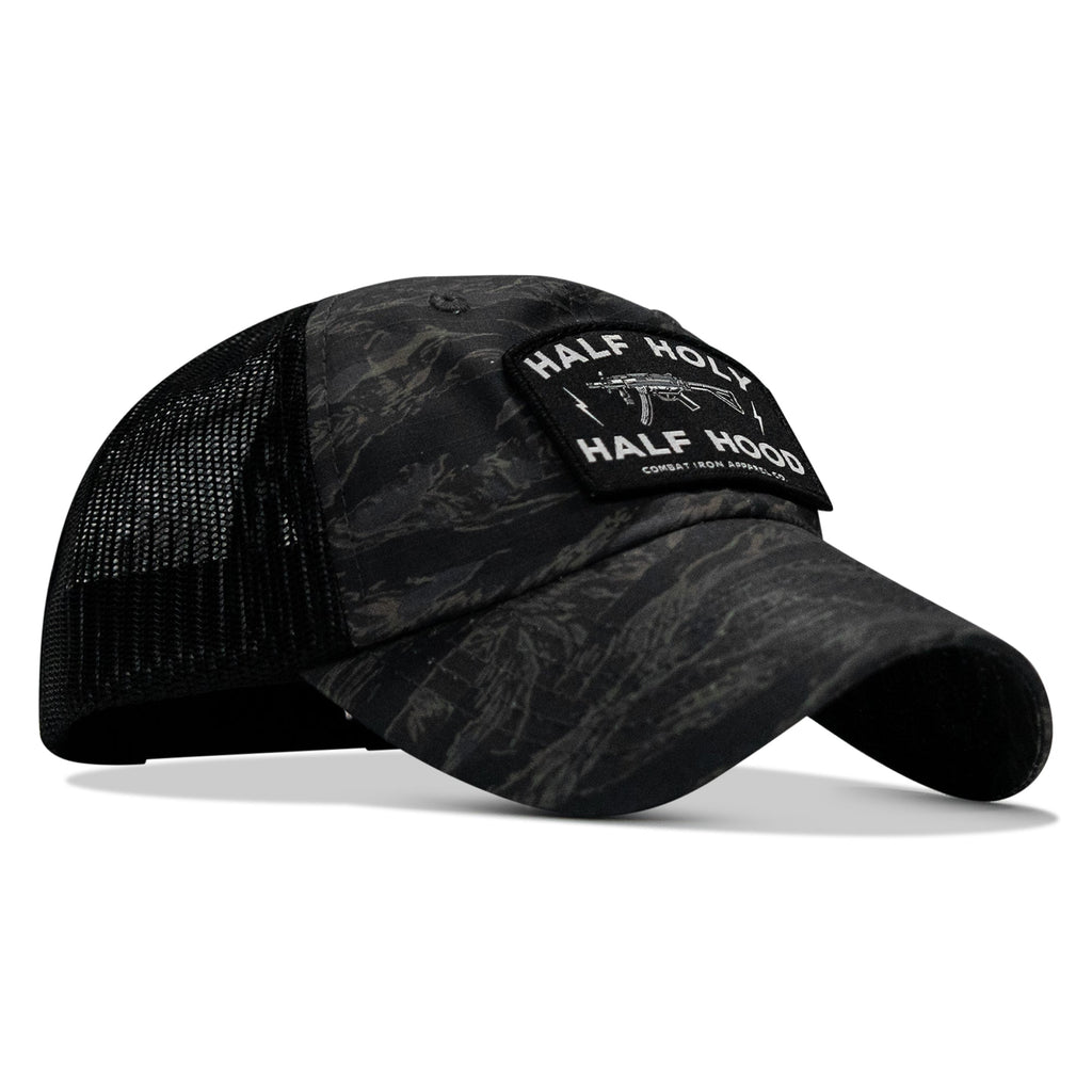 Half Holy. Half Hood Patch. Tactical Ripstop Mesh Snapback Hat