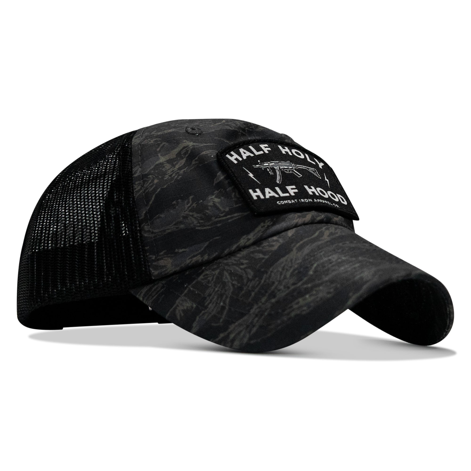 Half Holy. Half Hood Patch. Tactical Ripstop Mesh Snapback Hat