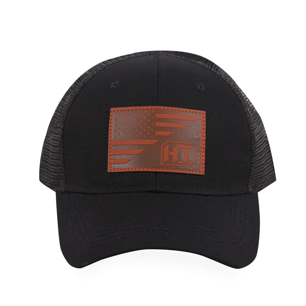 American Flag/HT Leather Logo-Trucker Mesh