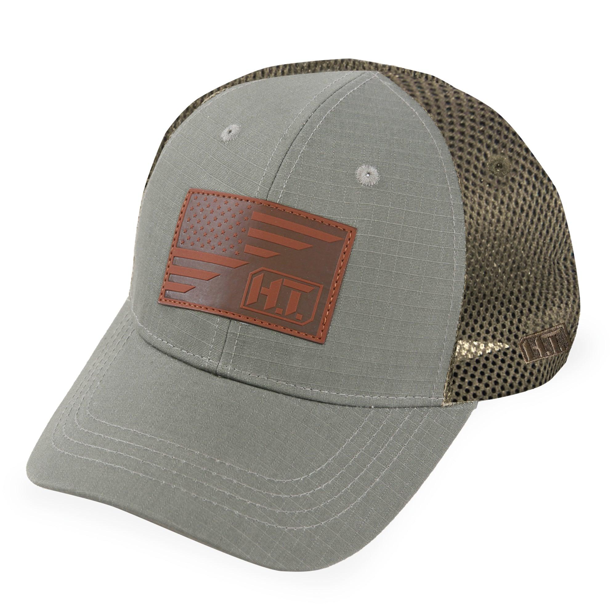 American Flag/HT Leather - Soft Mesh Hat