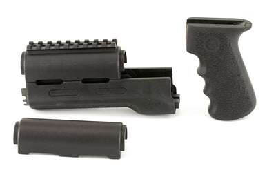 Hogue OverMolded Rifle Grip/Forend Kit |  Fits AK-47/AK-74 |  Finger Grooves |  Rubber |  Black