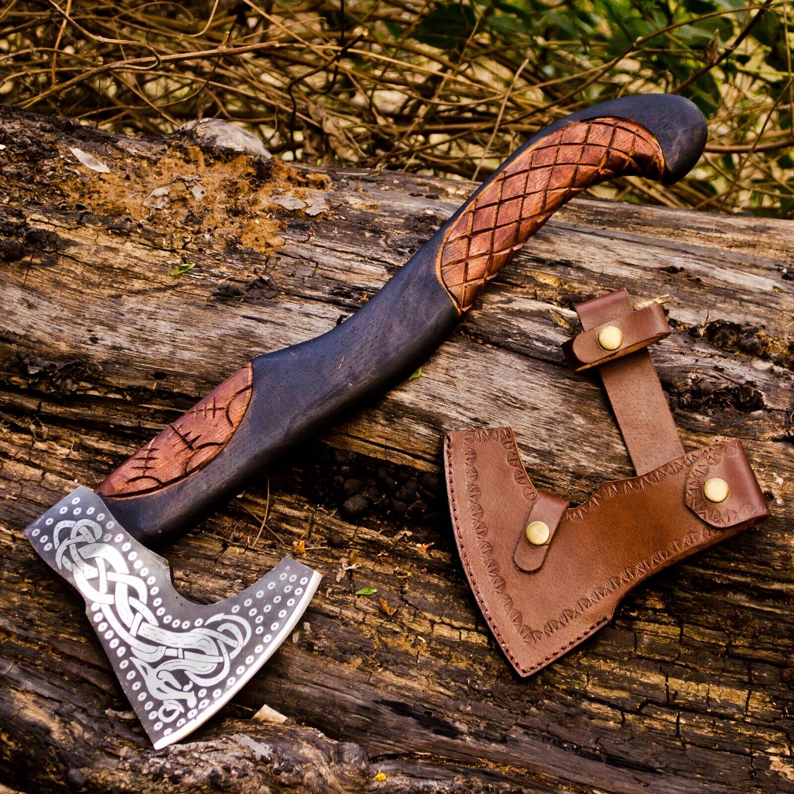 Battle Viking Axes for Sale – Custom Forged Norse Axes with Leather Sheath & Comfortable Grip
