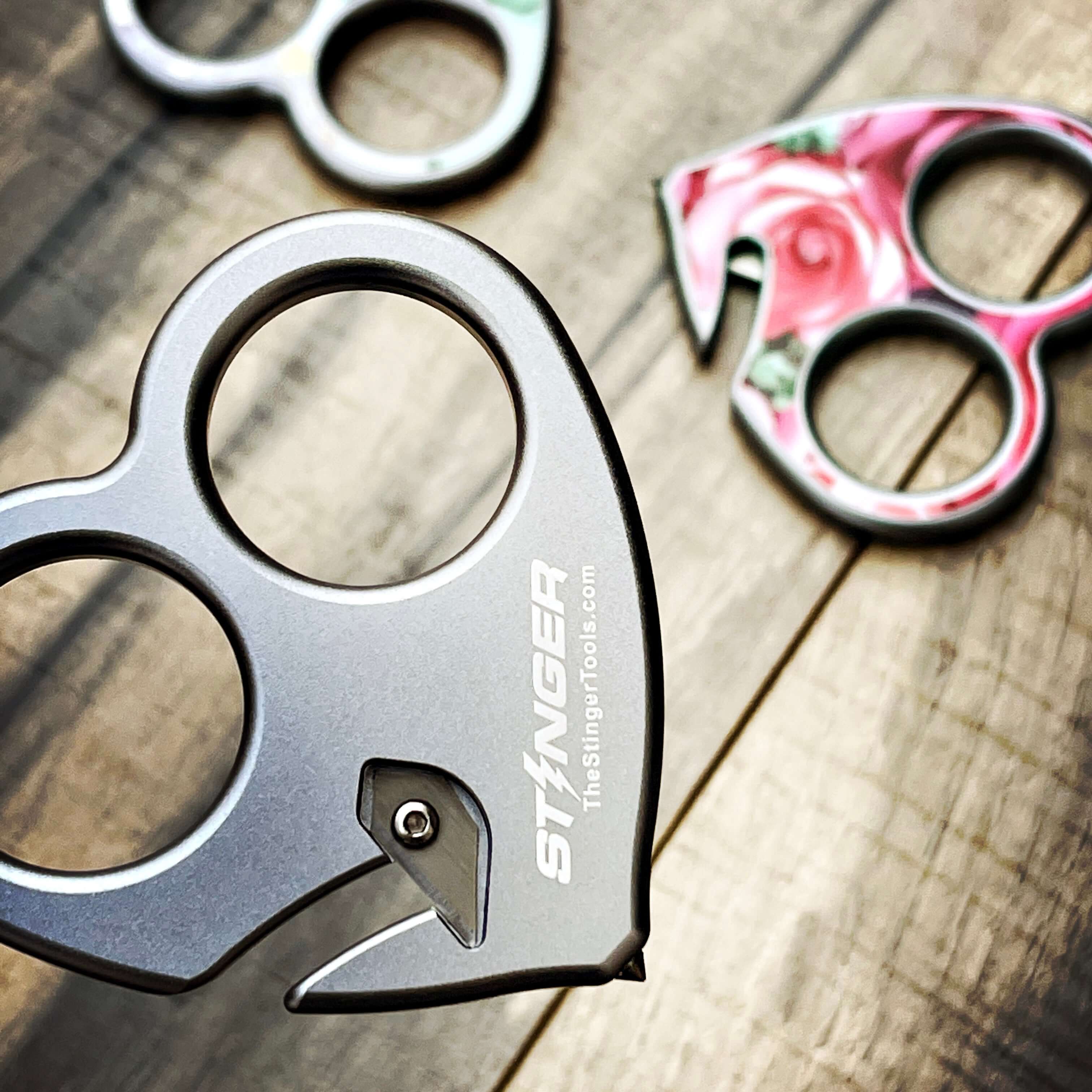 Stinger Sweetheart Self-Defense Keychain, Mini EDC Emergency Tool, Glass Breaker, Seatbelt Cutter, Car Rearview Mirror Pendant Décor