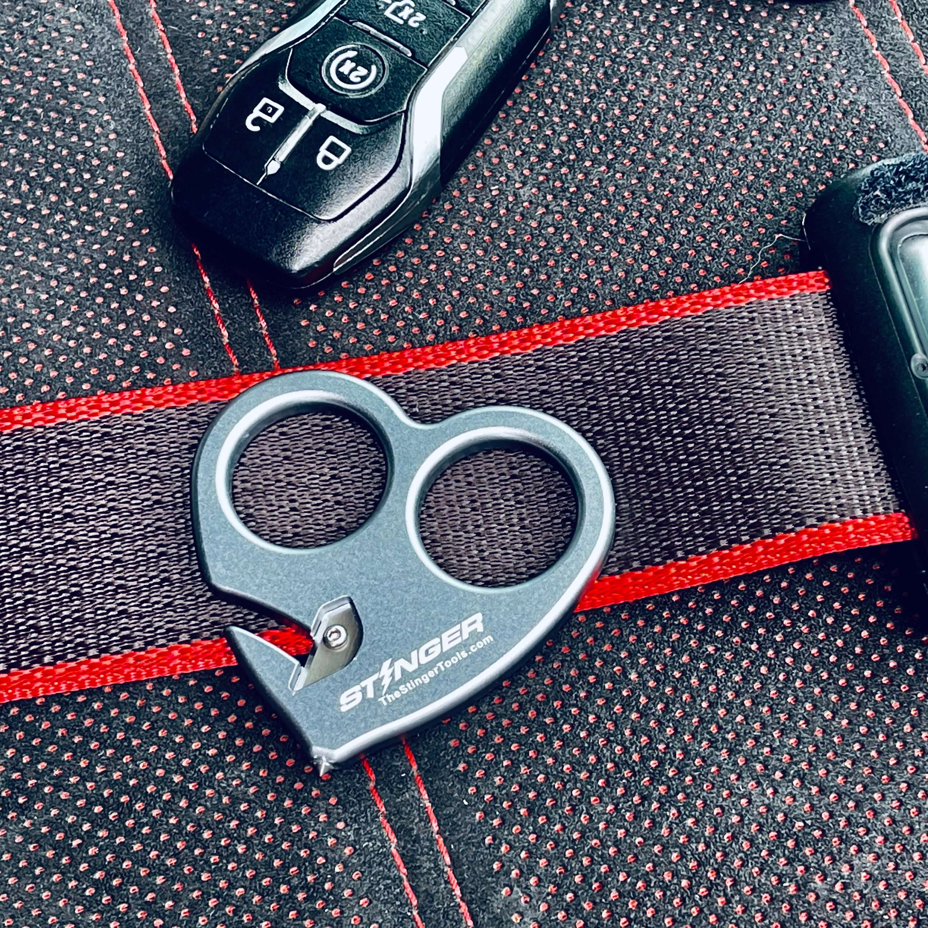 Stinger Sweetheart Self-Defense Keychain, Mini EDC Emergency Tool, Glass Breaker, Seatbelt Cutter, Car Rearview Mirror Pendant Décor