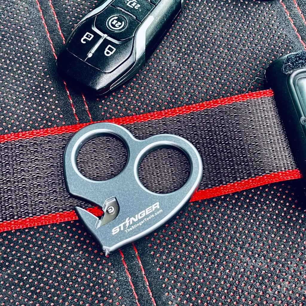 Stinger Sweetheart Self-Defense Keychain, Mini EDC Emergency Tool, Glass Breaker, Seatbelt Cutter, Car Rearview Mirror Pendant Décor