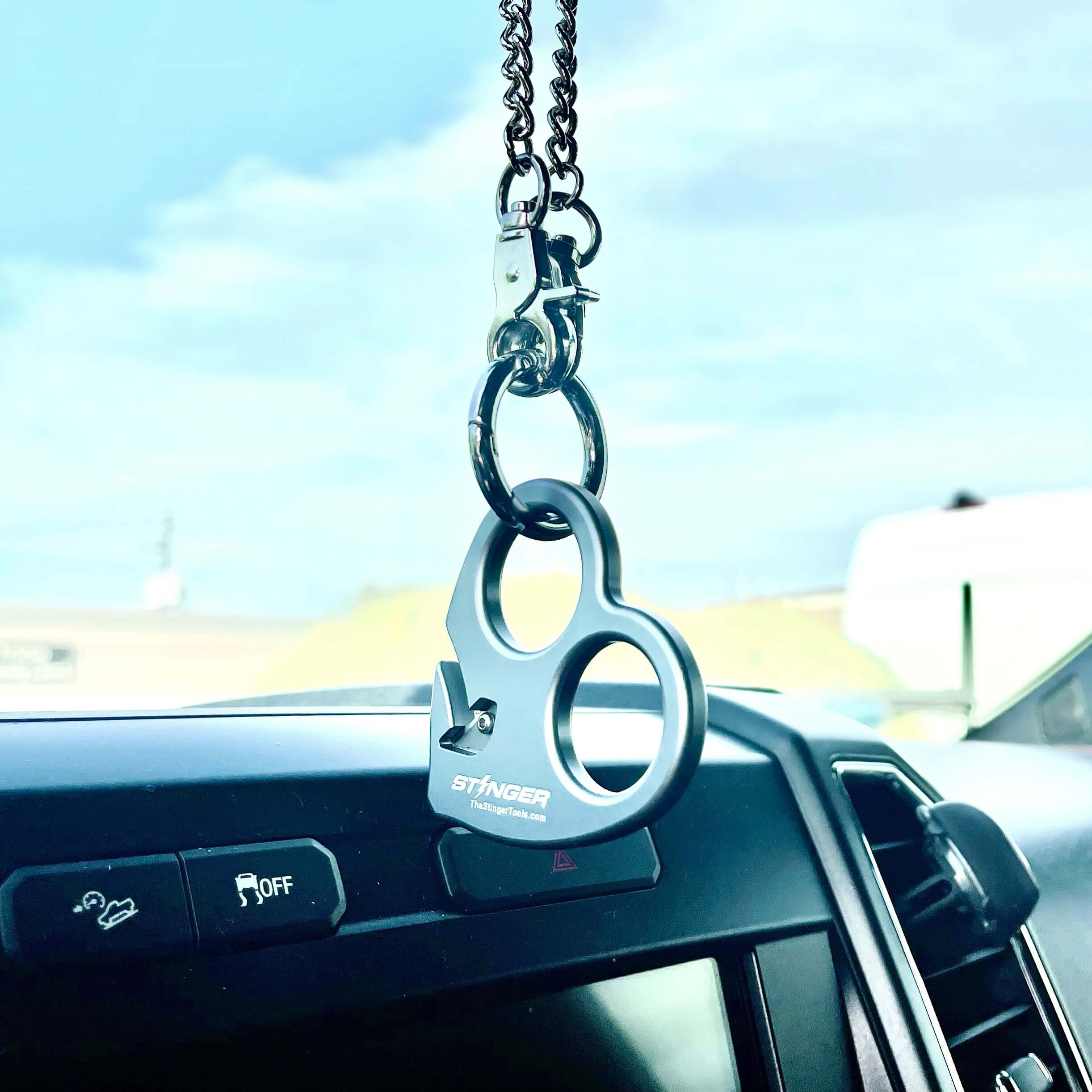 Stinger Sweetheart Self-Defense Keychain, Mini EDC Emergency Tool, Glass Breaker, Seatbelt Cutter, Car Rearview Mirror Pendant Décor