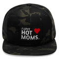 I Love Hot Moms Patch Flatbill Snapback Hat