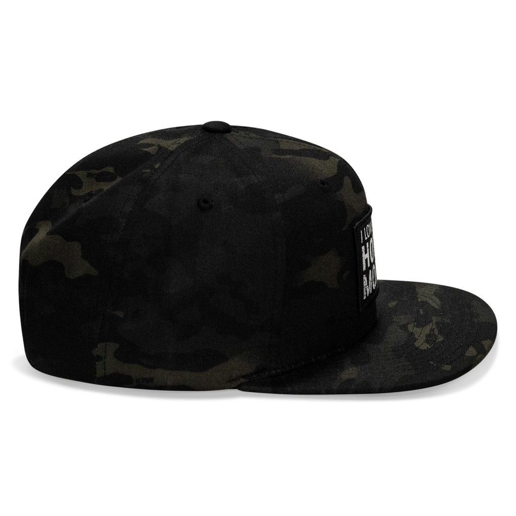 I Love Hot Moms Patch Flatbill Snapback Hat