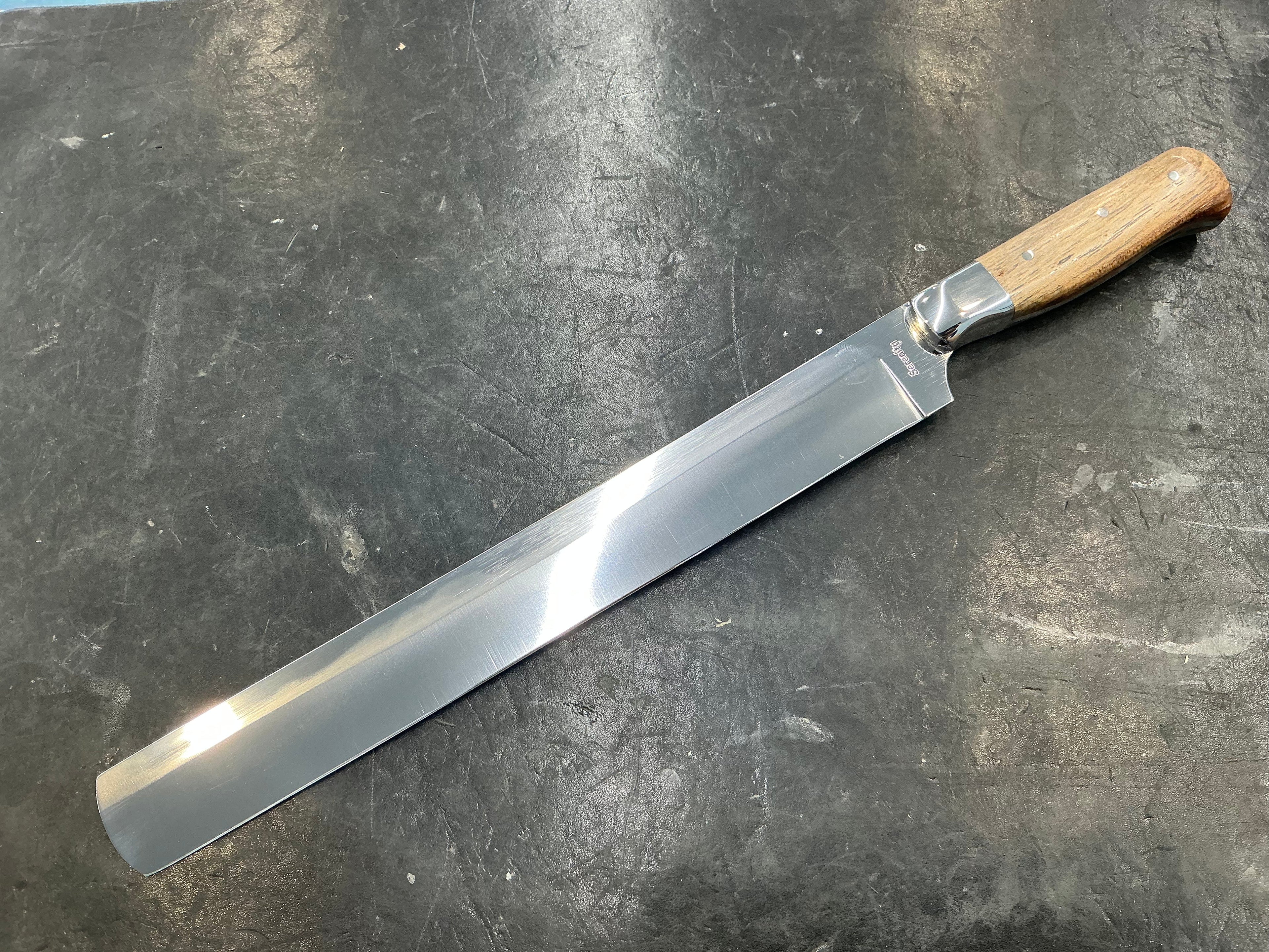 V - Series Deli Slicer in CPM154 - 304 SS Bolster & Texas Spalted Pecan Handle