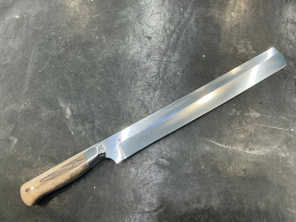 V - Series Deli Slicer in CPM154 - 304 SS Bolster & Texas Spalted Pecan Handle