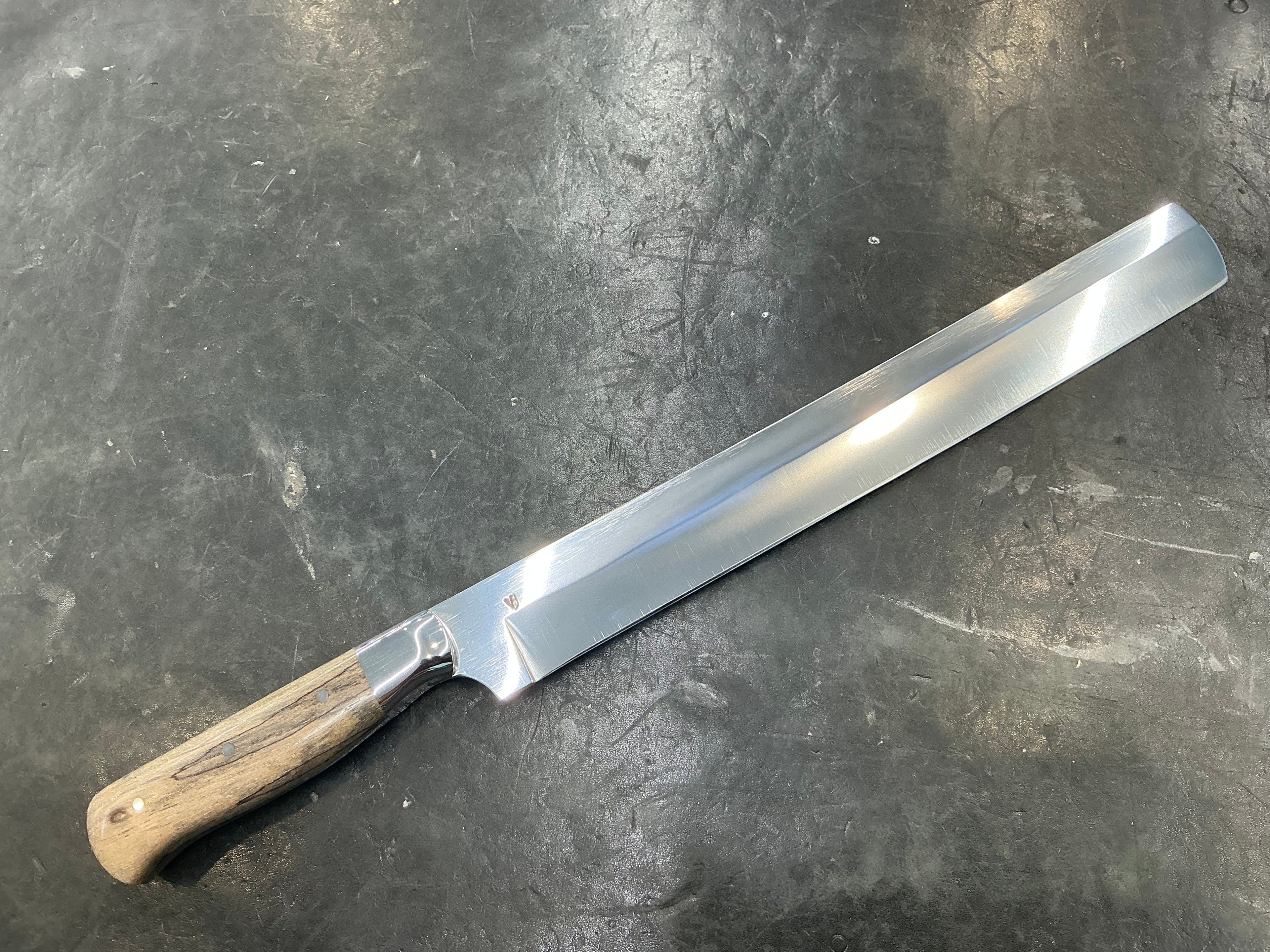 V - Series Deli Slicer in CPM154 - 304 SS Bolster & Texas Spalted Pecan Handle