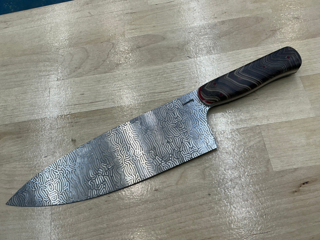 Brain Coral Euro Chef Knife in CPM154 - Micarta & G-10