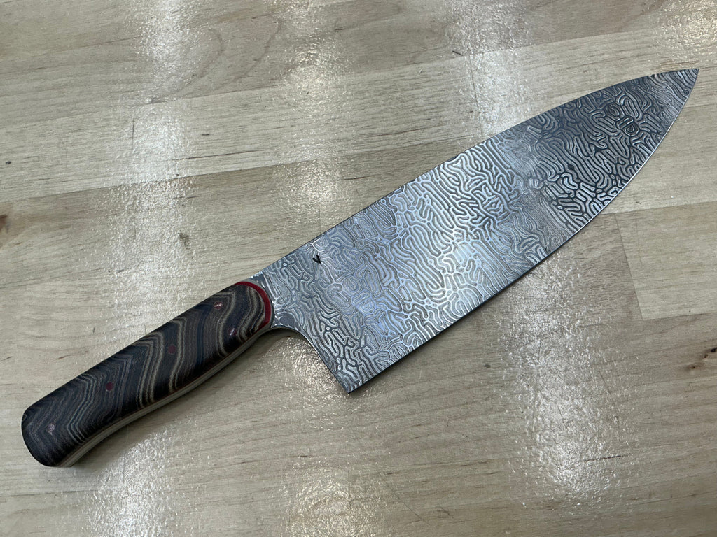 Brain Coral Euro Chef Knife in CPM154 - Micarta & G-10