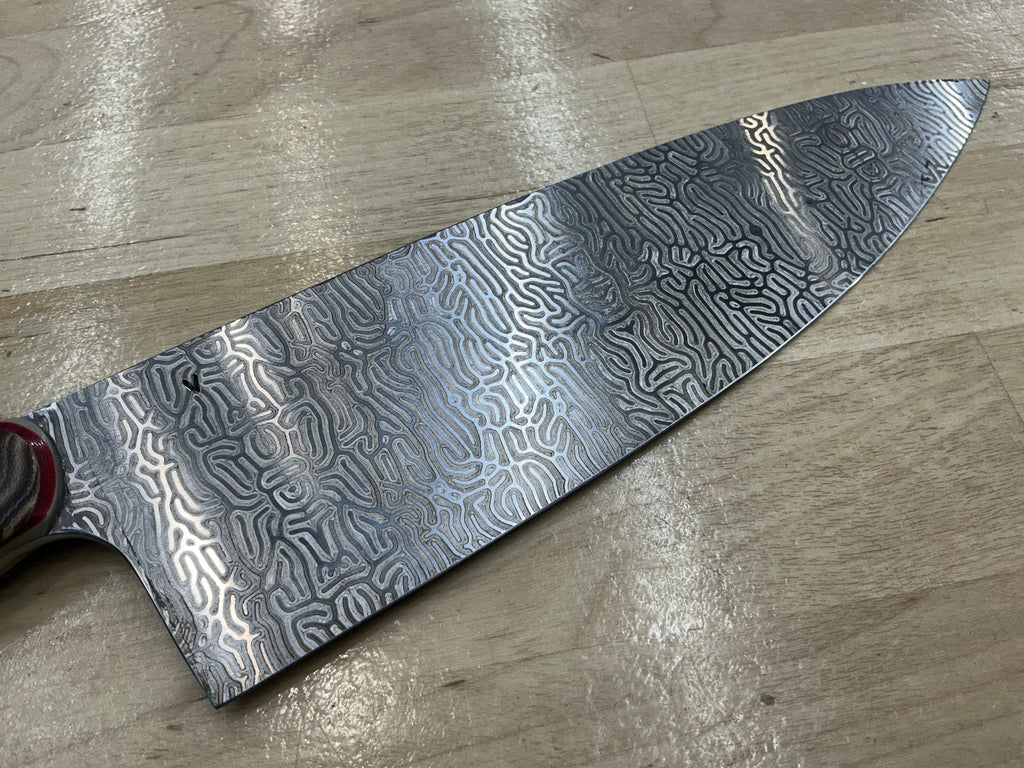 Brain Coral Euro Chef Knife in CPM154 - Micarta & G-10