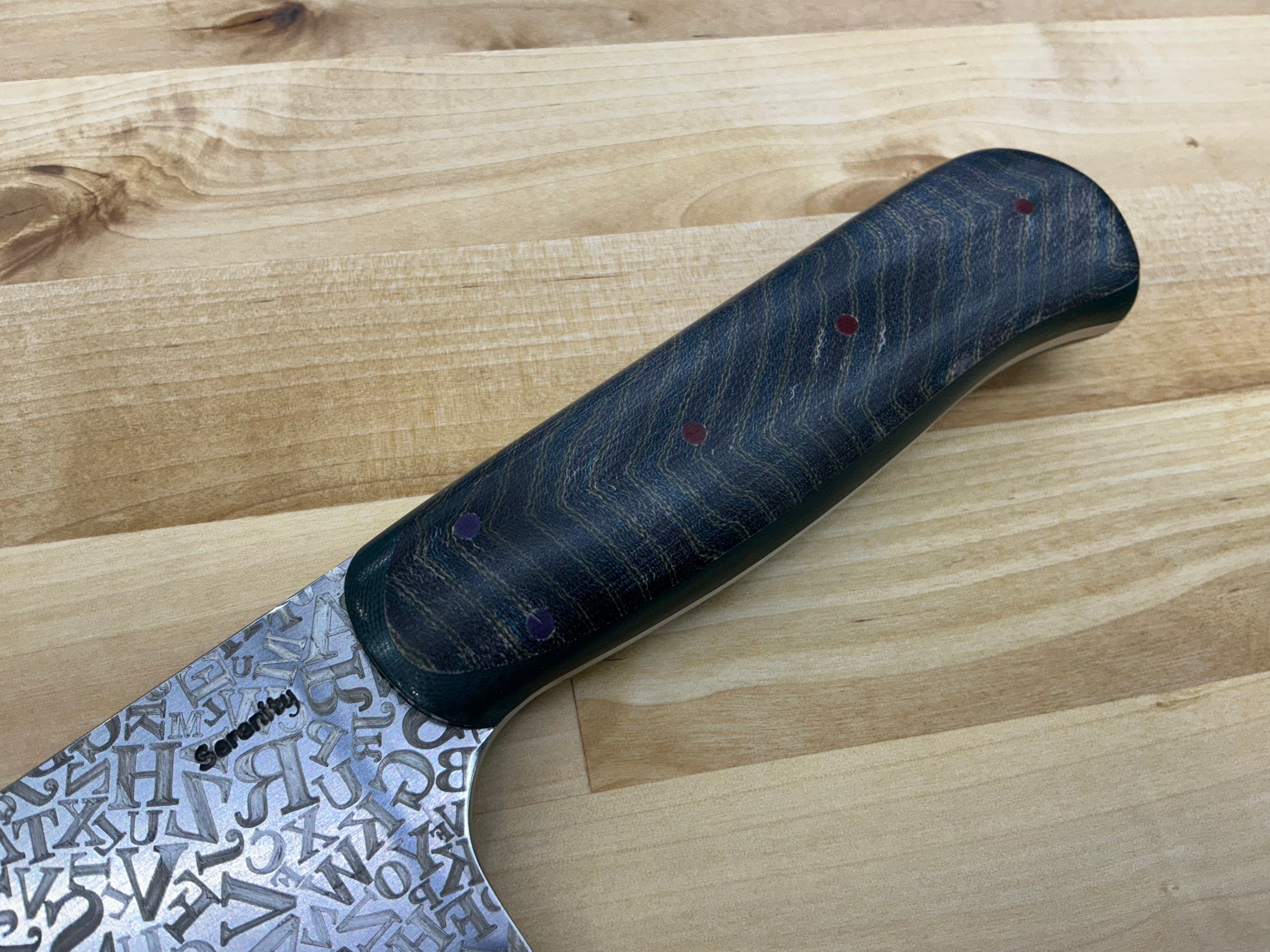Gigantor Alphabet Soup Chef Knife - CPM154 - Micarta & G-10