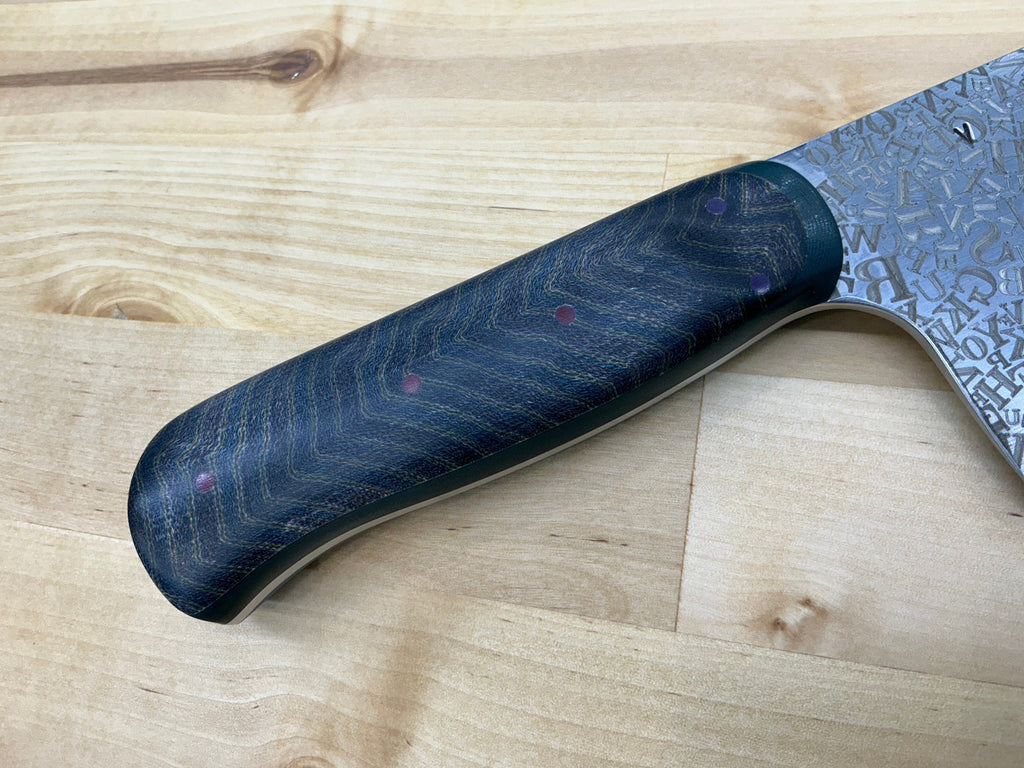 Gigantor Alphabet Soup Chef Knife - CPM154 - Micarta & G-10