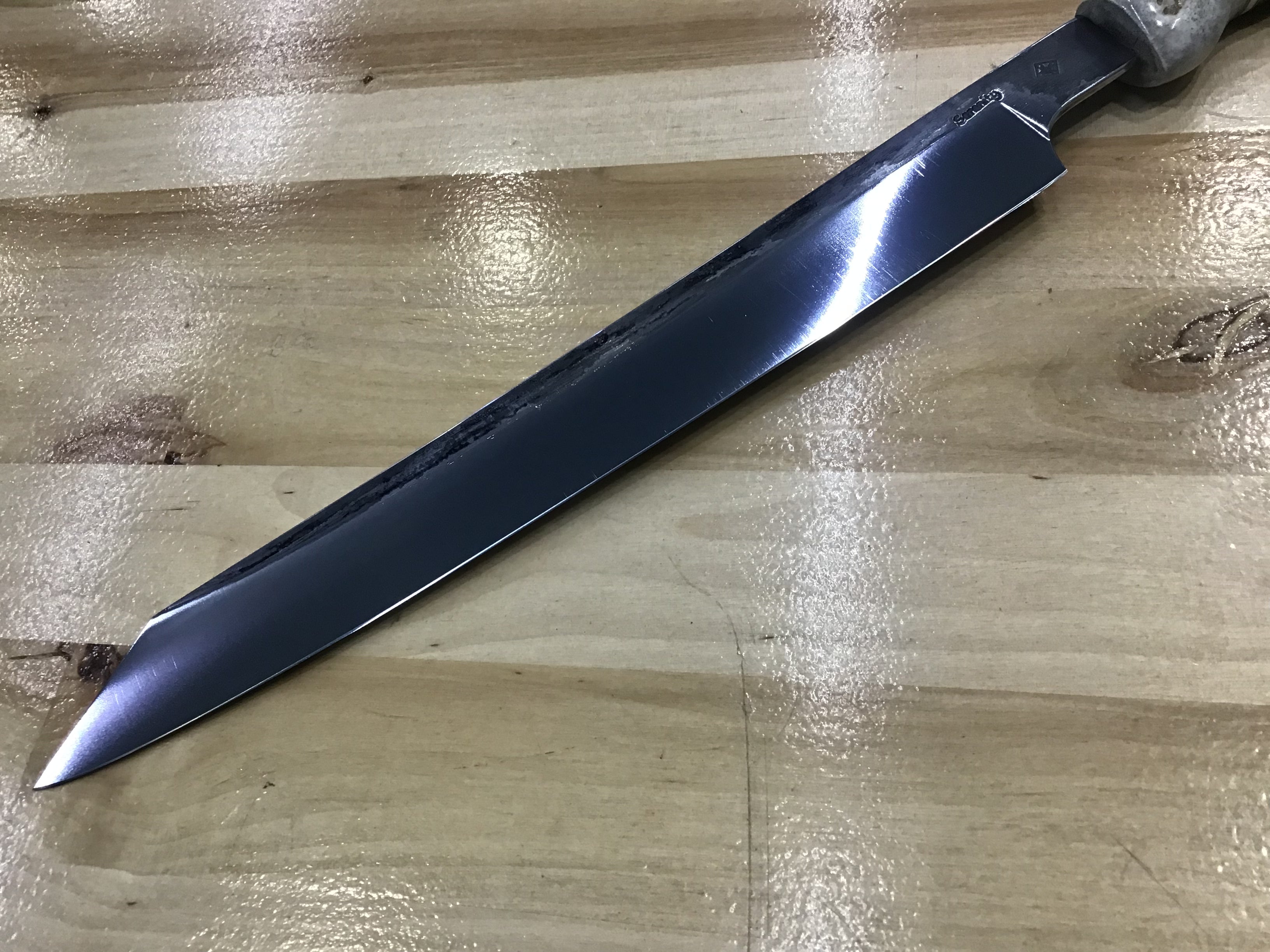 Sujihiki Slicer in CPM154, Anlter, G-10 & Snakewood Handle 11 1/4” (285mm)