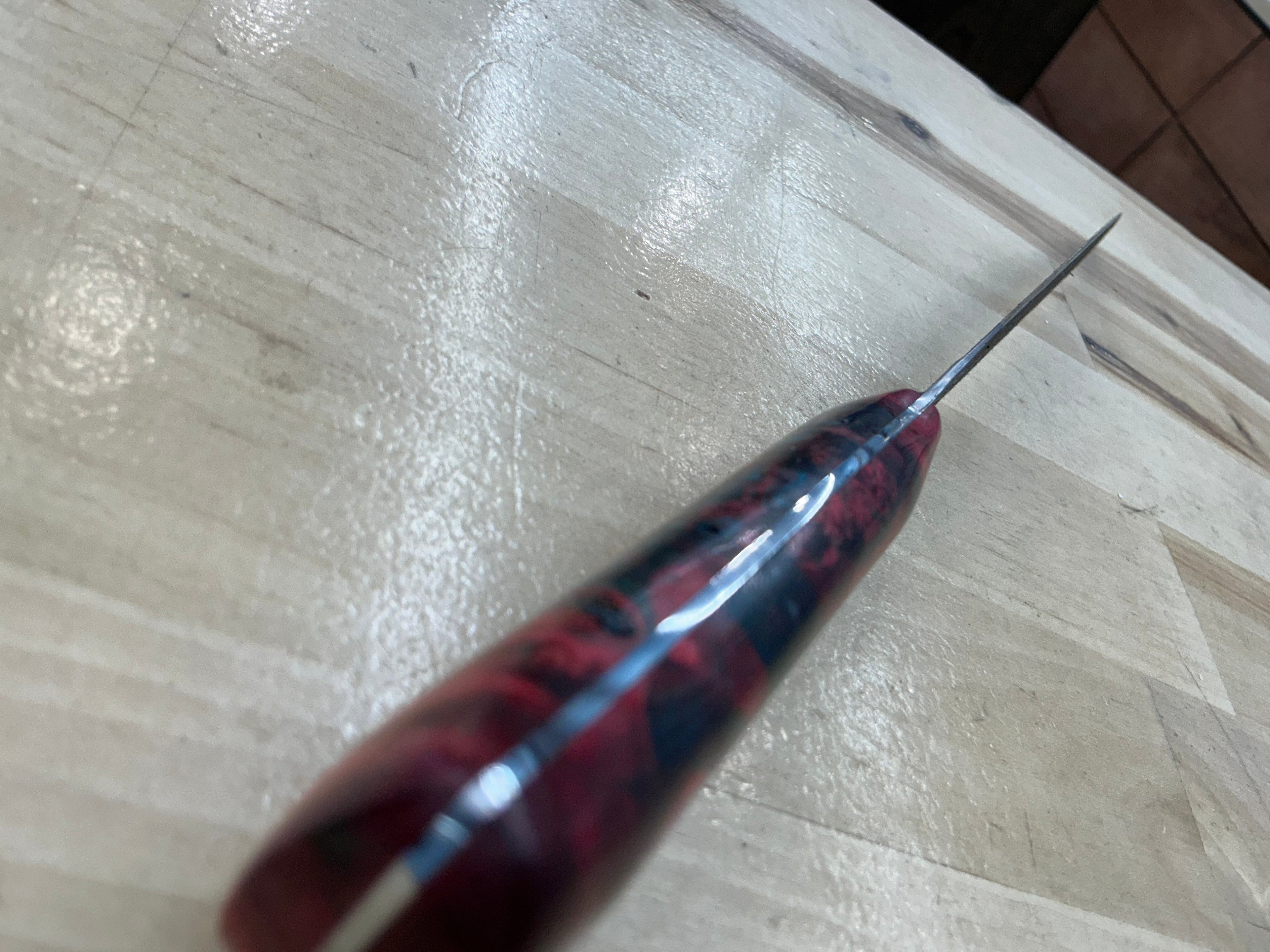 Long Boning Knife - Z-FiNite - Pink Maple Burl Handle