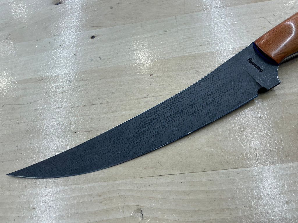 Thick Boning Knife - CPM 154 - Red Spalted Pecan Handle